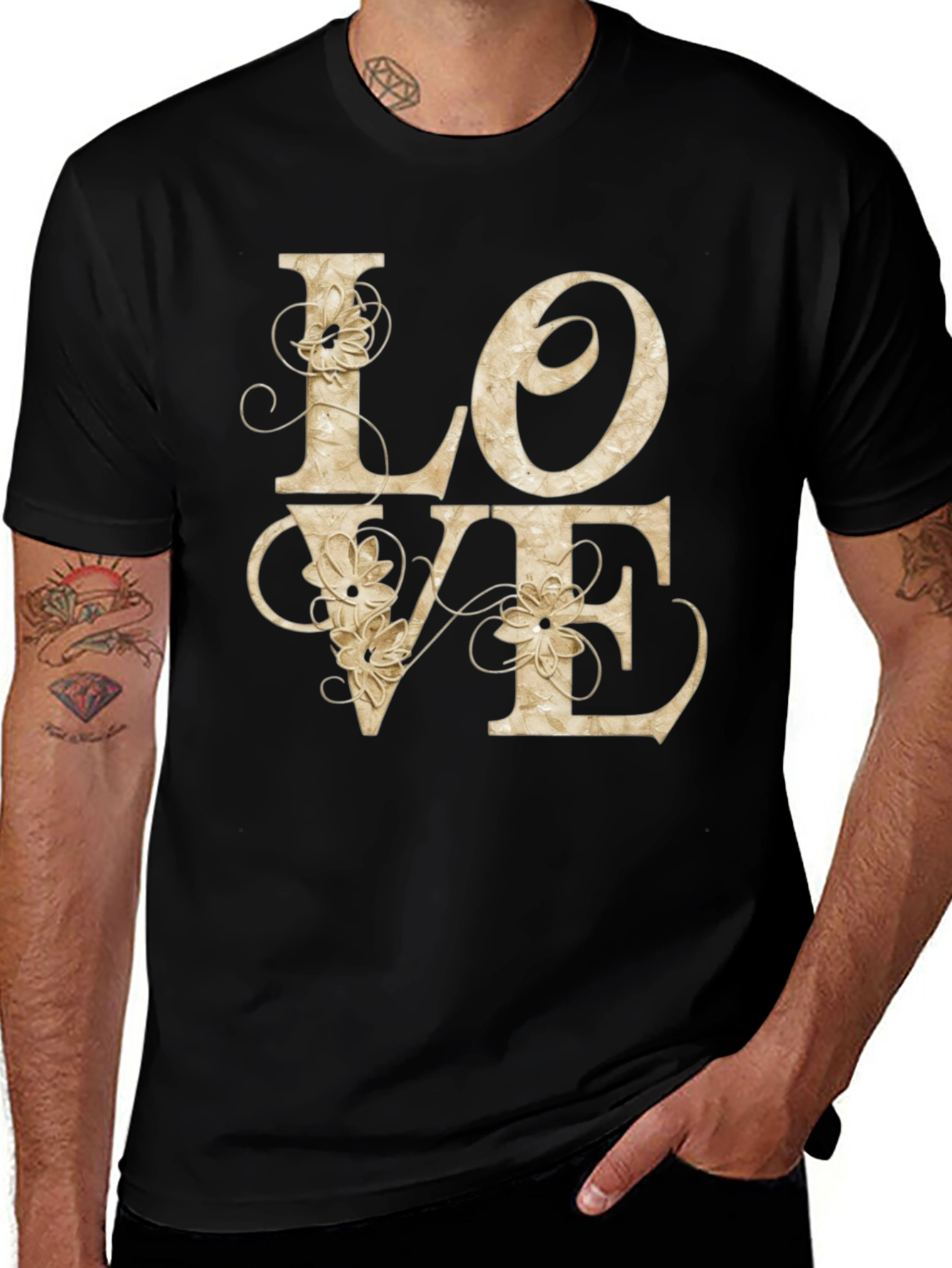 LOVE Floral Graphic Tee - Stylish Casual Shirt