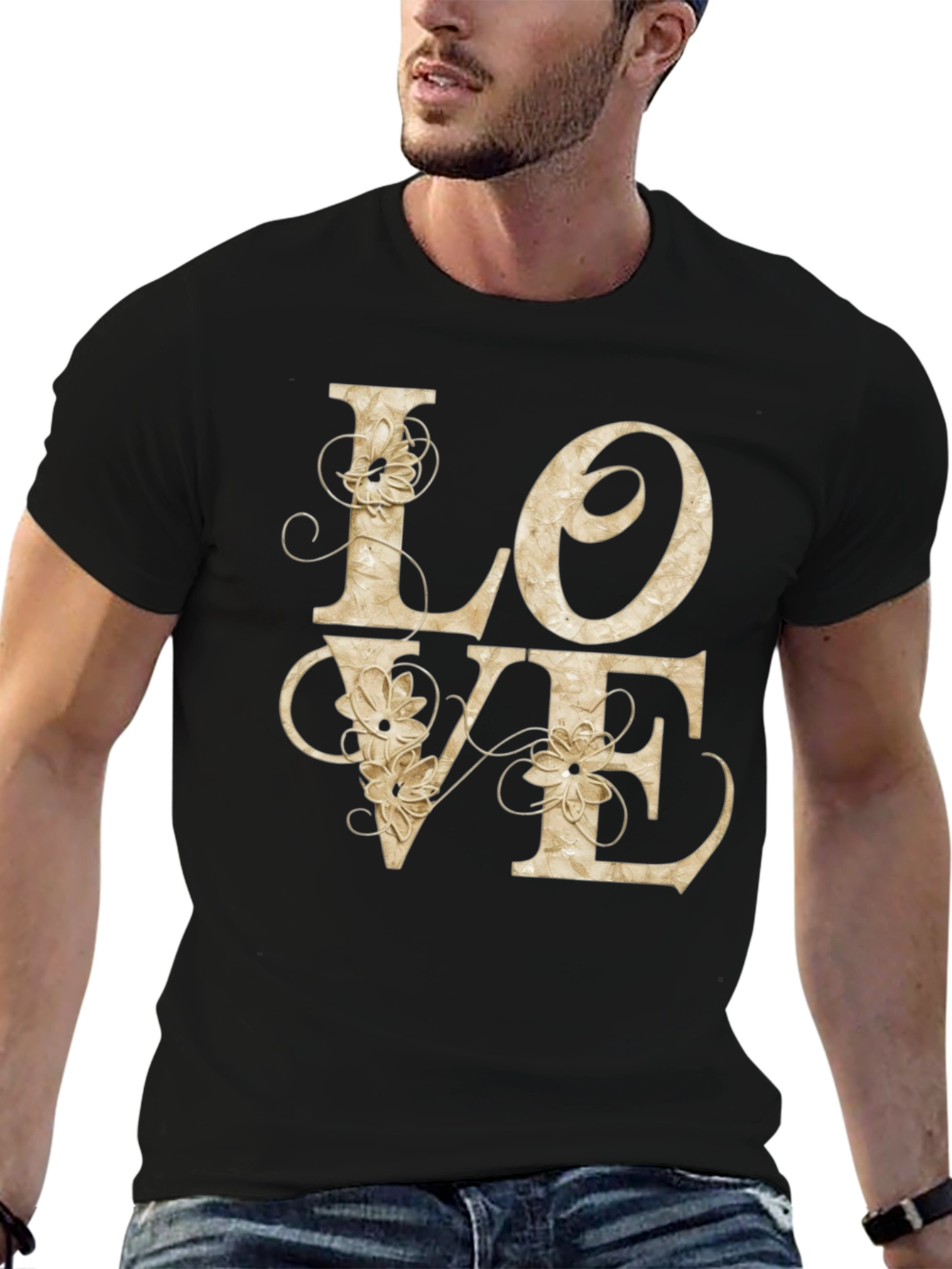 LOVE Floral Graphic Tee - Stylish Casual Shirt