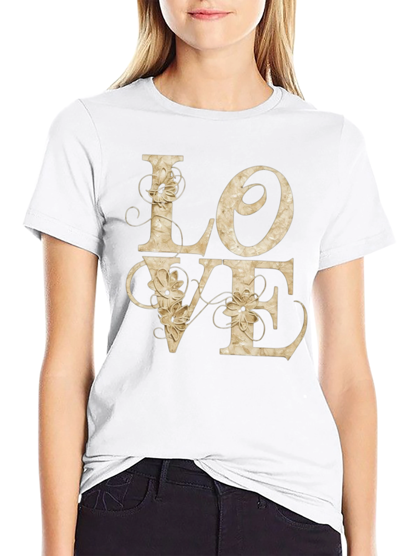 LOVE Floral Graphic Tee - Stylish Casual Shirt