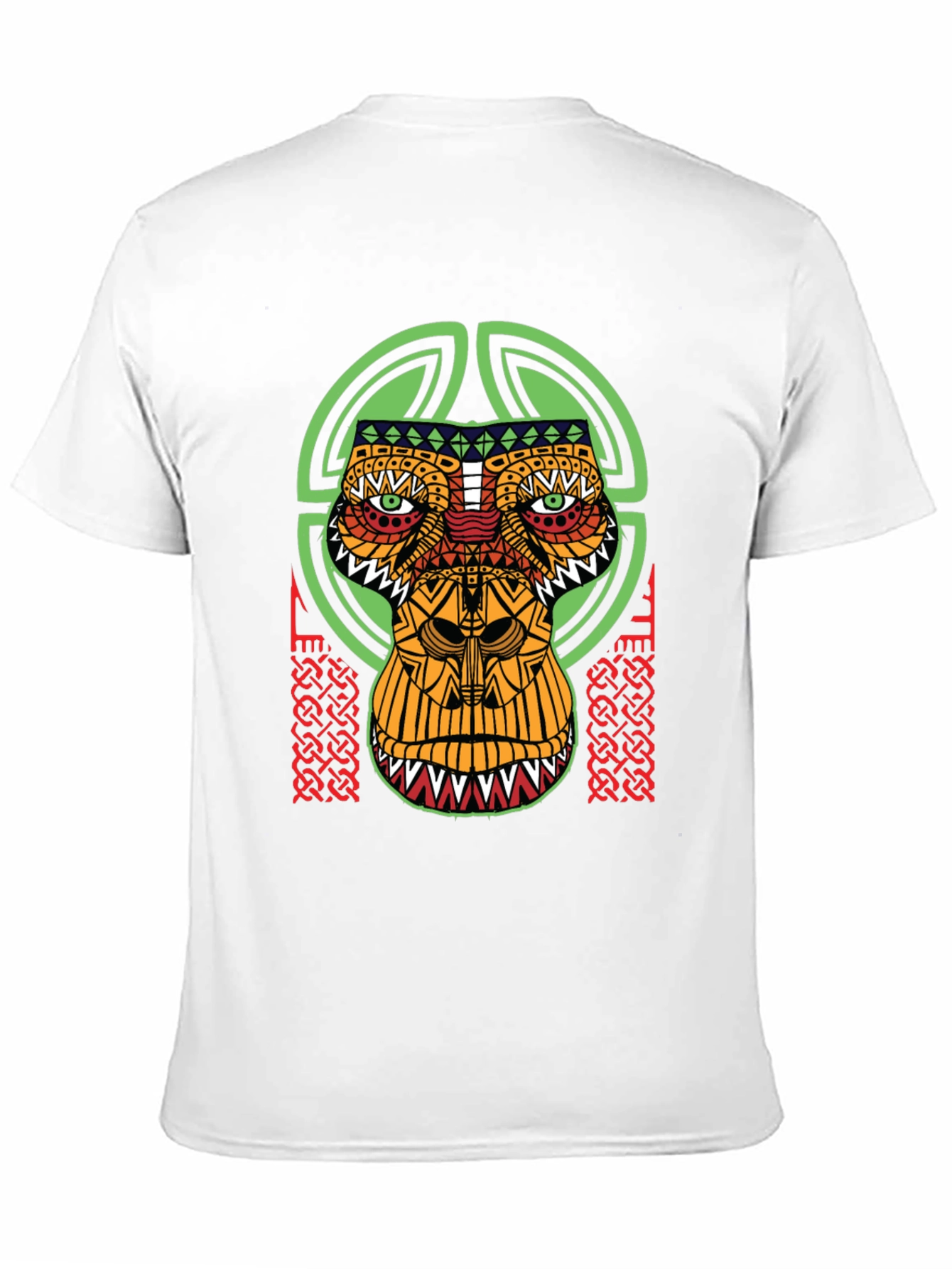 Tribal Mask Graphic Tee - Unique Design