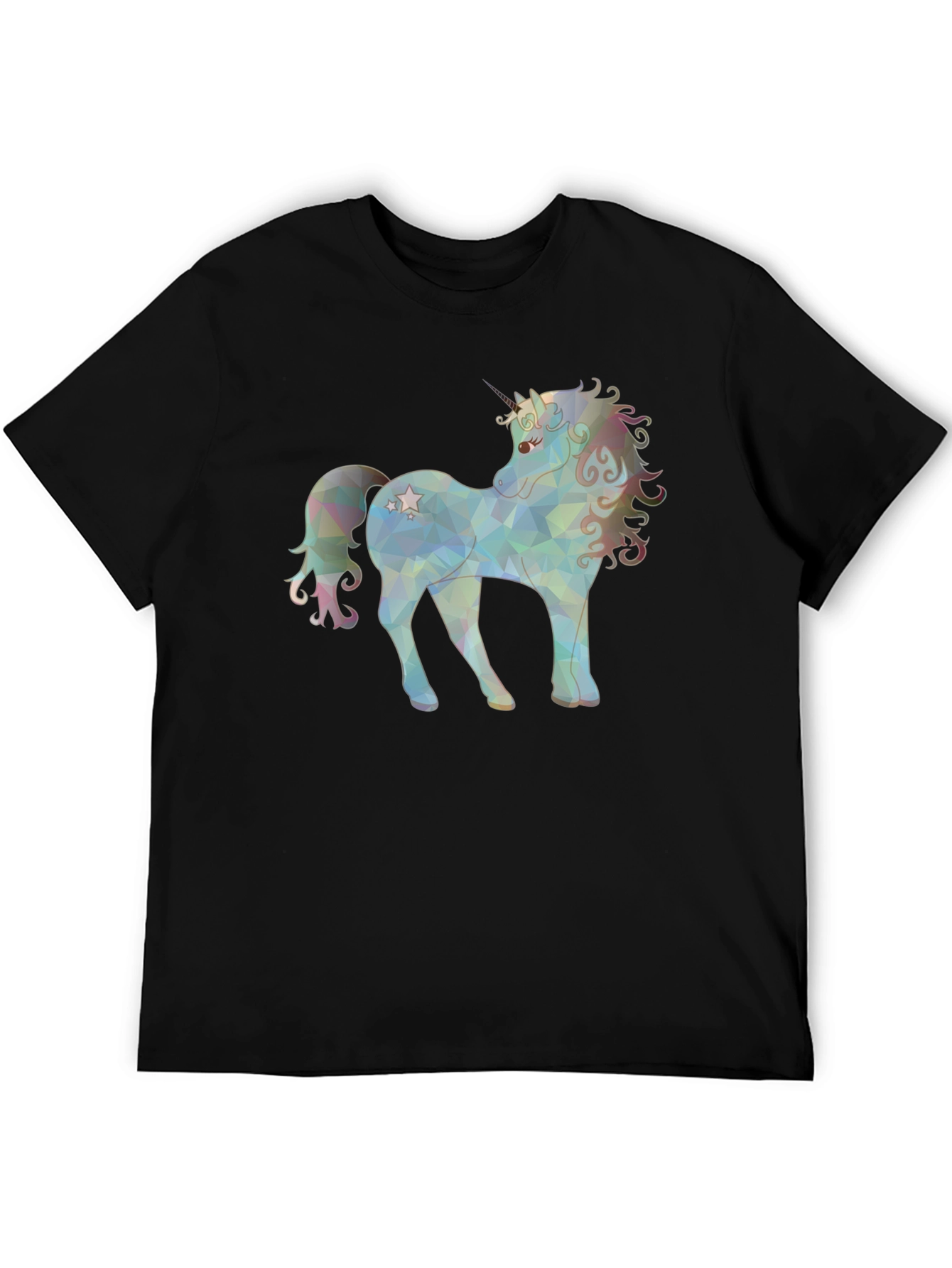 Unicorn Graphic Print Black T-Shirt
