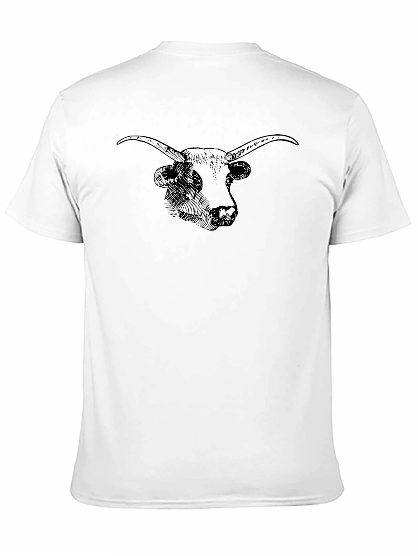 Longhorn Bull Graphic Print Black T-Shirt