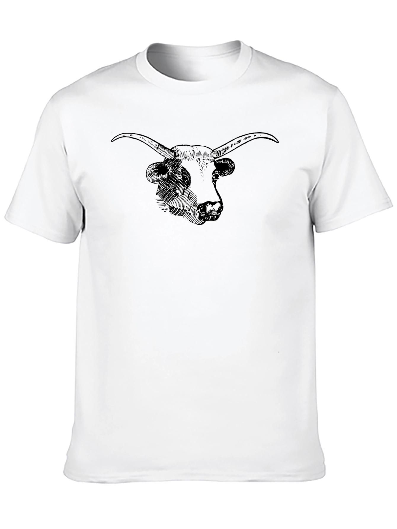 Longhorn Bull Graphic Print Black T-Shirt