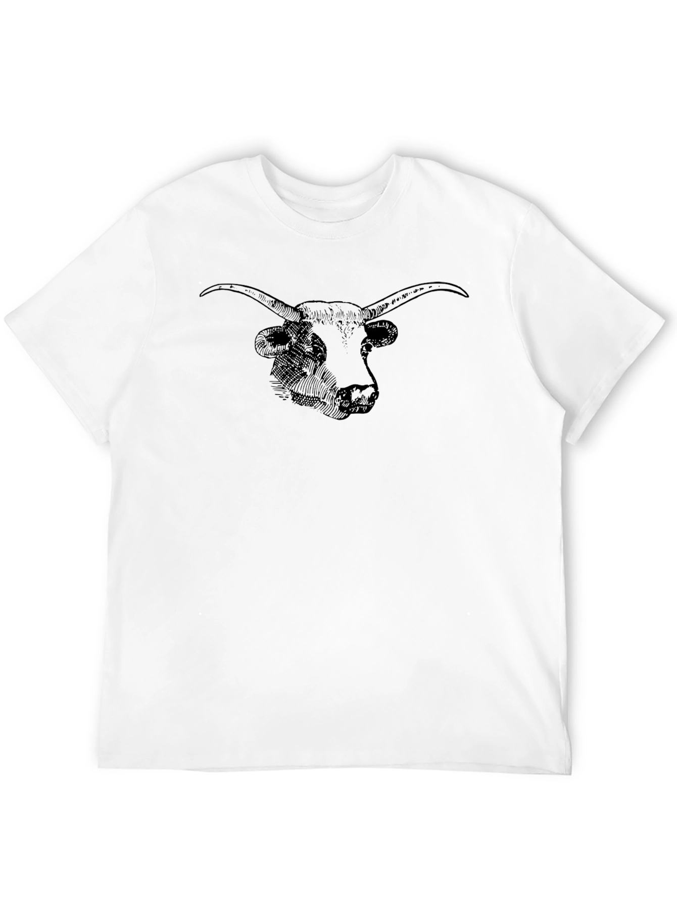 Longhorn Bull Graphic Print Black T-Shirt