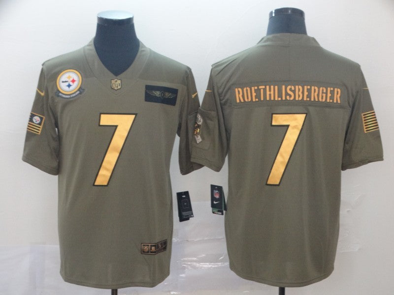 Men's Pittsburgh Steelers Ben Roethlisberger #7 Brown Player Game Jerseys