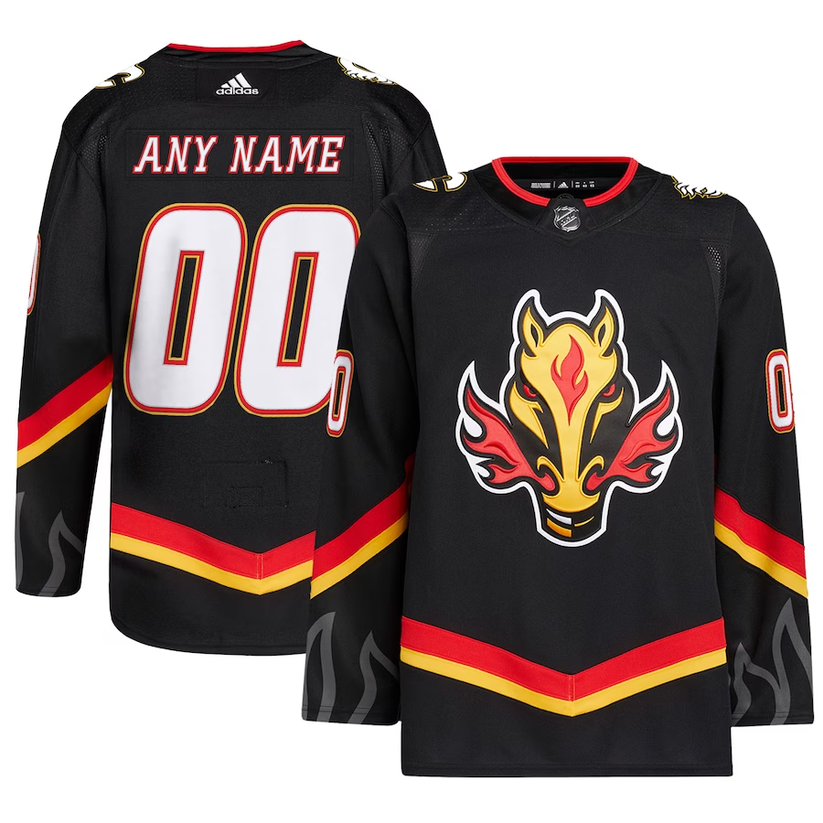Men's Calgary Flames Black Alternate Primegreen Authentic Custom Jerseys