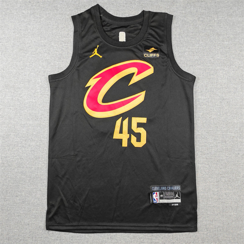 Men's Cleveland Cavaliers Donovan Mitchell #45 Black Swingman Jerseys - Statement Edition