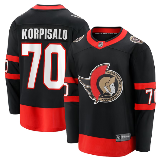 Men's Ottawa Senators Joonas Korpisalo #70 Black Player Jerseys