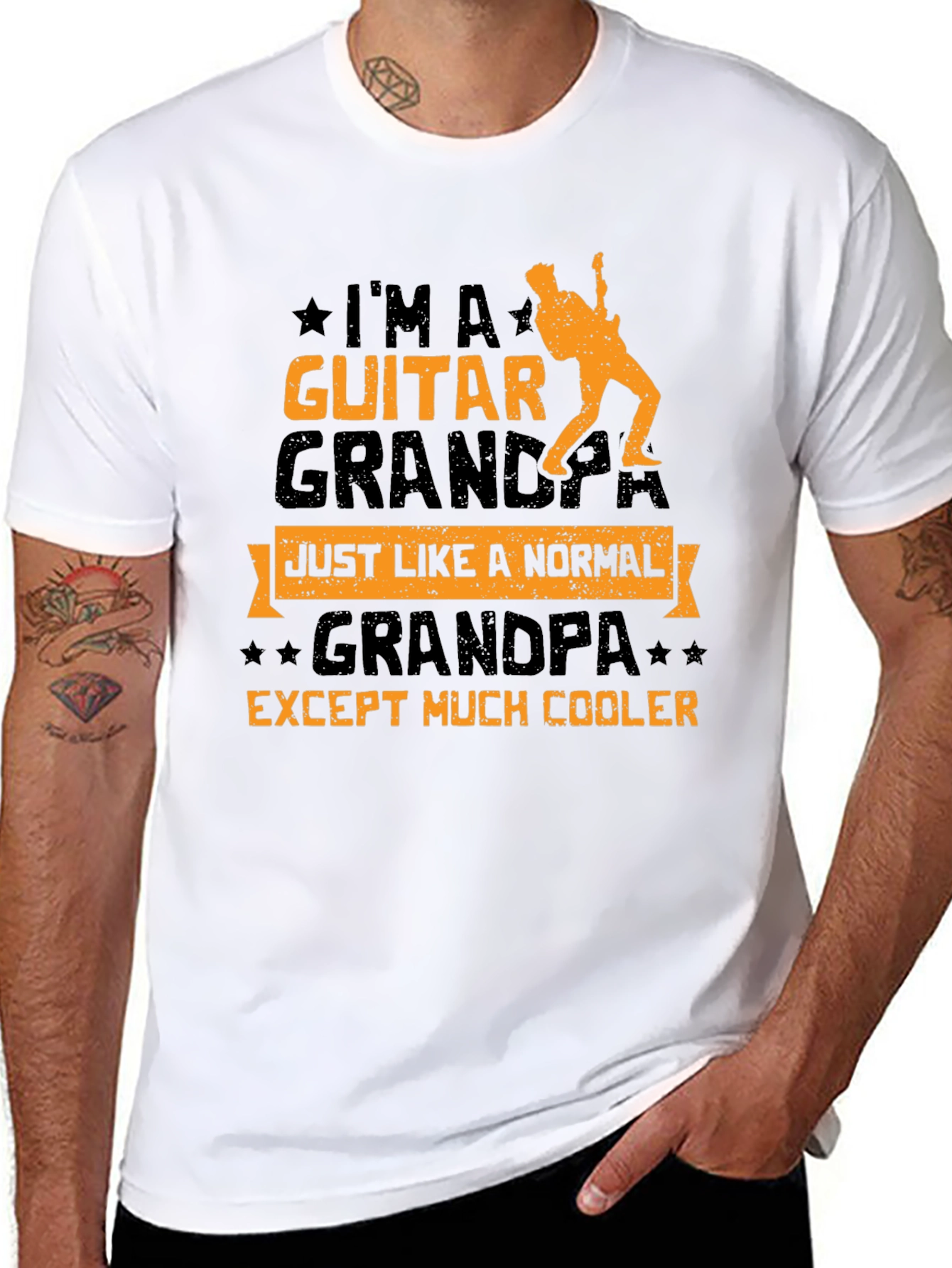 Guitar Grandpa T-Shirt - Musician Grandpa Cool Tee