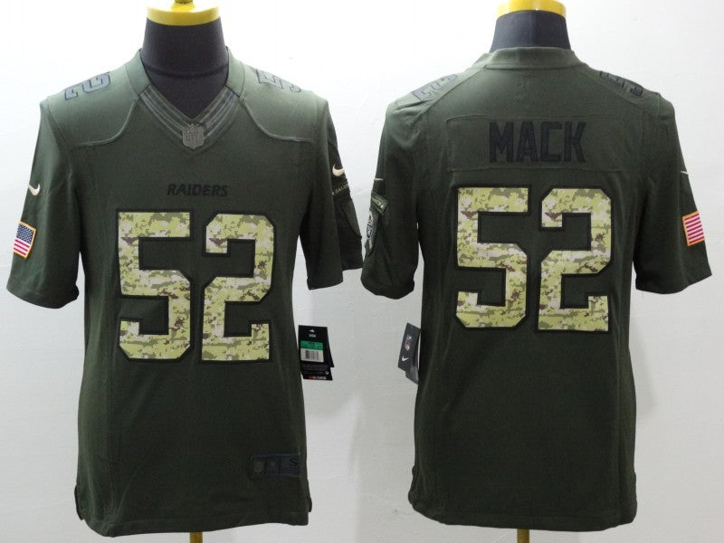 Men's Las Vegas Raiders Khalil Mack #52 Army Green Game Jerseys