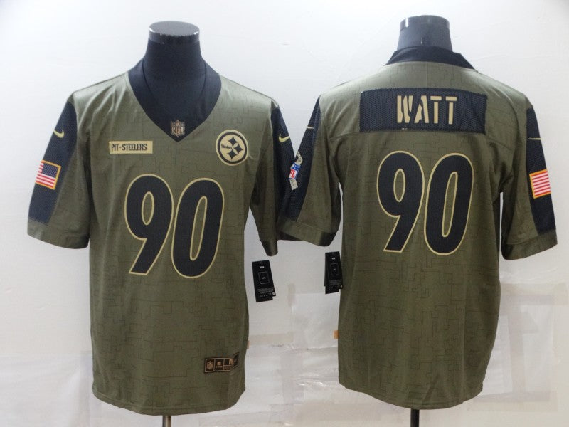 Men's Pittsburgh Steelers T.J. Watt #90 Brown Player Game Jerseys