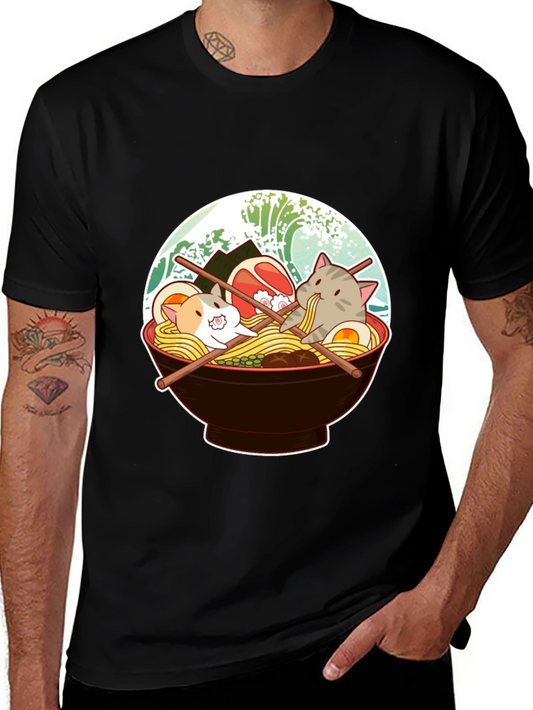 Cat Ramen T-Shirt - Cute Japanese Noodle Bowl Tee