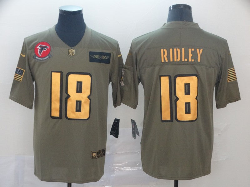 Men's Atlanta Falcons Calvin Ridley #18 Brown Game Player Jerseys