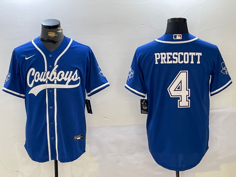 Men's Dallas Cowboys Dak Prescott #4 Royal Game Jerseys