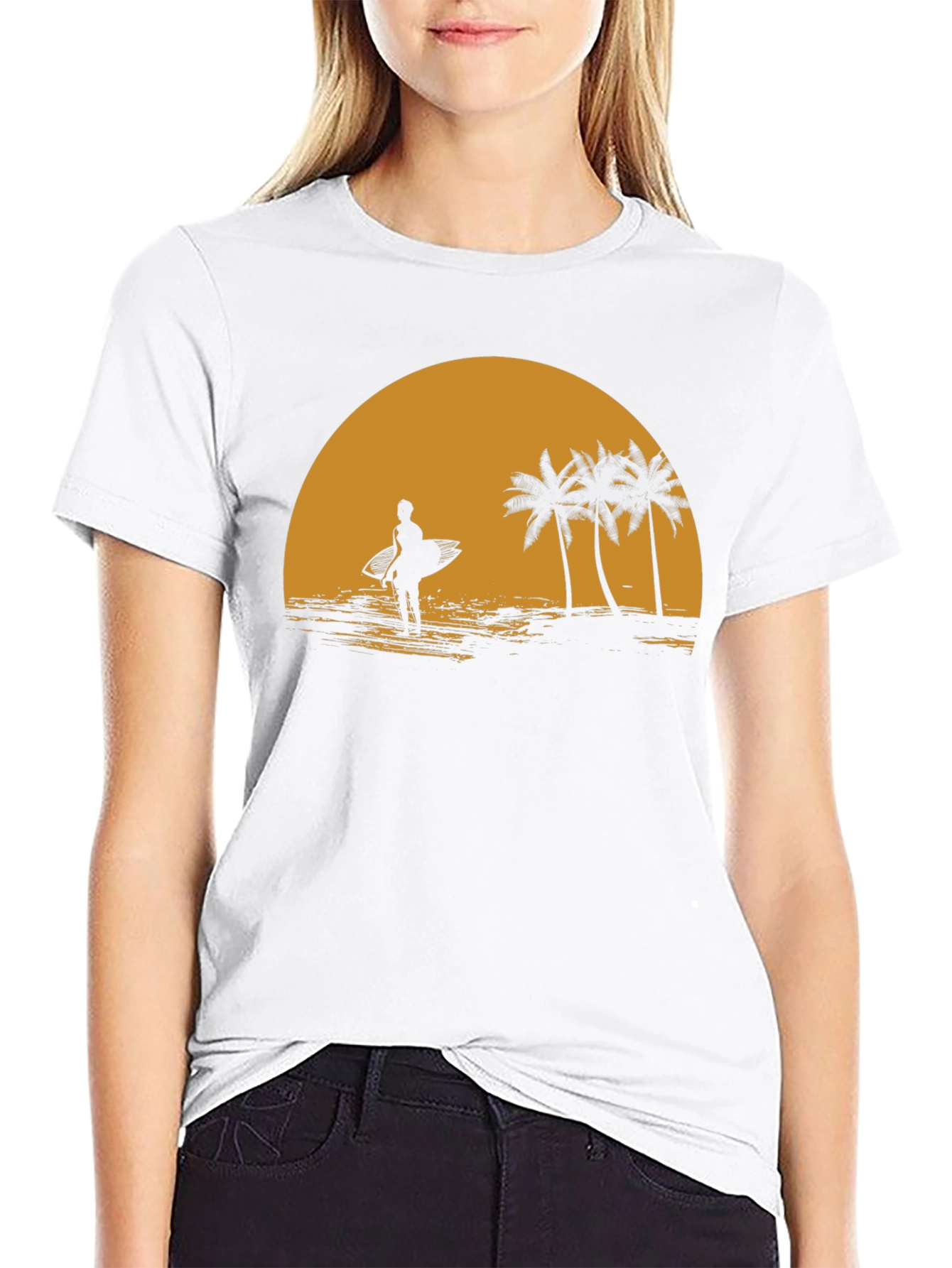 Sunset Surfer Graphic Tee - Beach Vibes