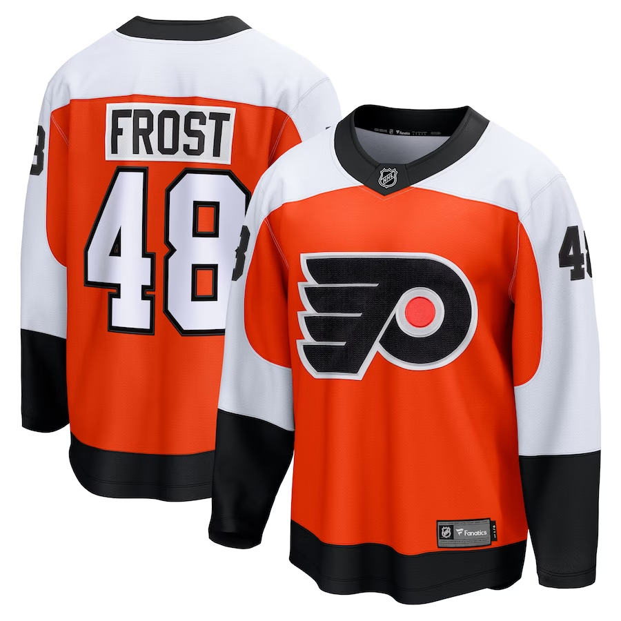 Men's Philadelphia Flyers Morgan Frost #48 Orange Player Game Jerseys