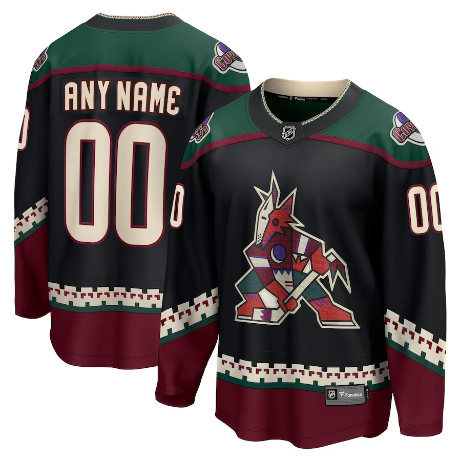Men's Arizona Coyotes Black 2021/22 Home Breakaway Custom Jerseys