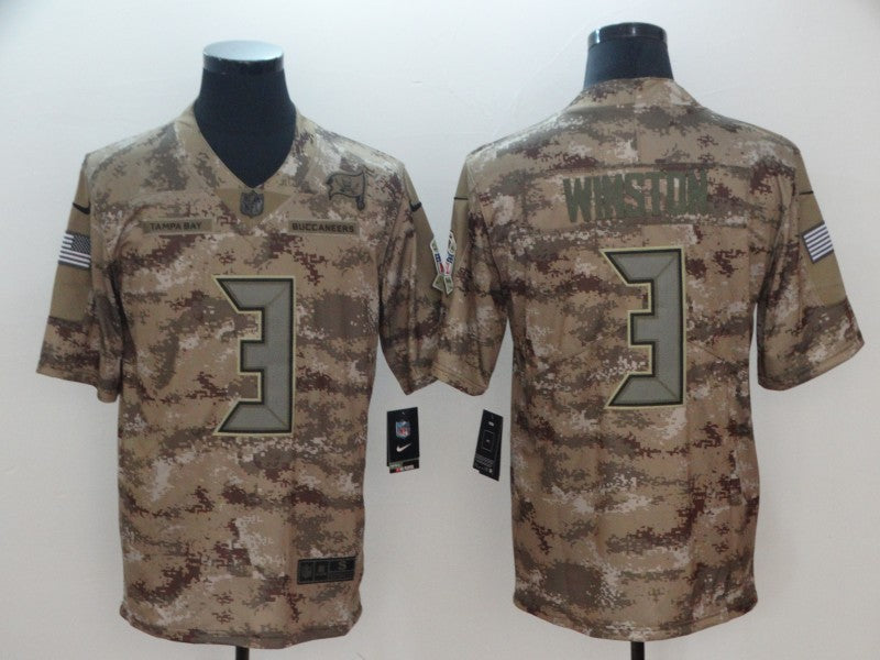 Men's Tampa Bay Buccaneers Jameis Winston #3 Camouflage Game Jerseys