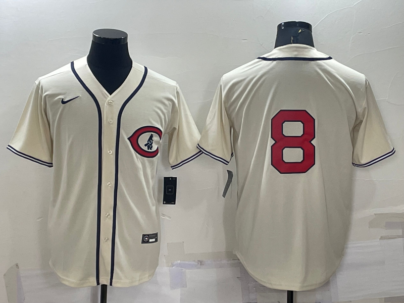 Men's Chicago Cubs Ian Happ #8 Cream Player Name Jerseys