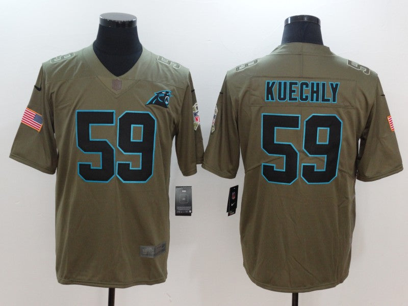 Men's Carolina Panthers Luke Kuechly #59 Brown Game Player Jerseys