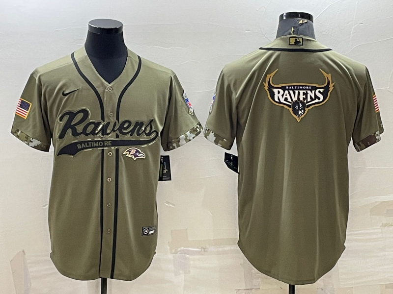 Men's Baltimore Ravens Olive 2022 Salute To Service Limited Jerseys