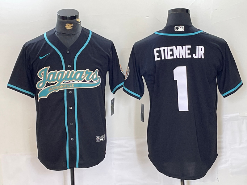 Men's Jacksonville Jaguars Travis Etienne Jr #1 Black Game Jerseys
