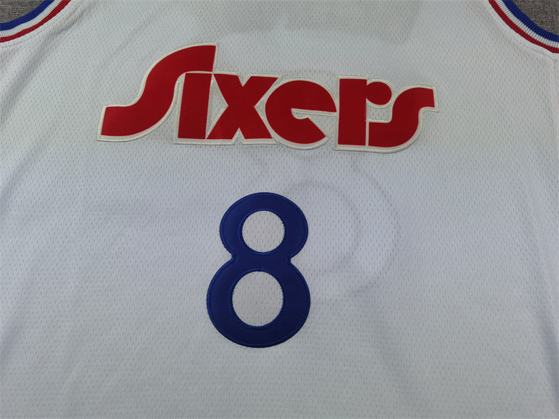 Men's Philadelphia 76ers Paul George #8 White 2024/25 Swingman Player Jerseys - City Edition