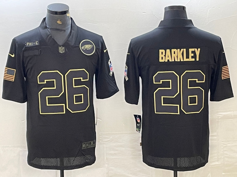 Men's Philadelphia Eagles Saquon Barkley #26 Black Alternate Game Jerseys