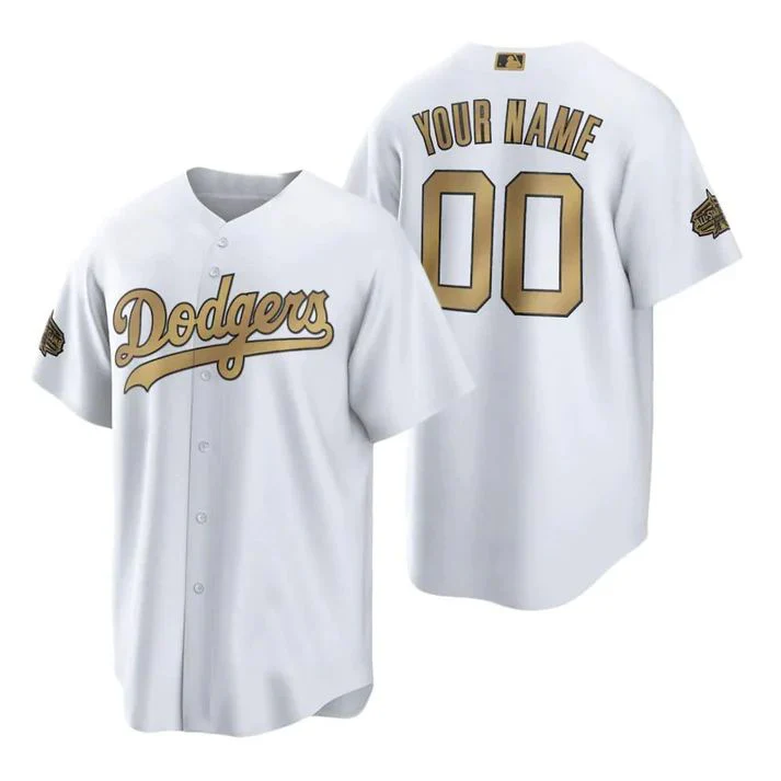 Men's Los Angeles Dodgers White Alternate Replica Custom Jerseys