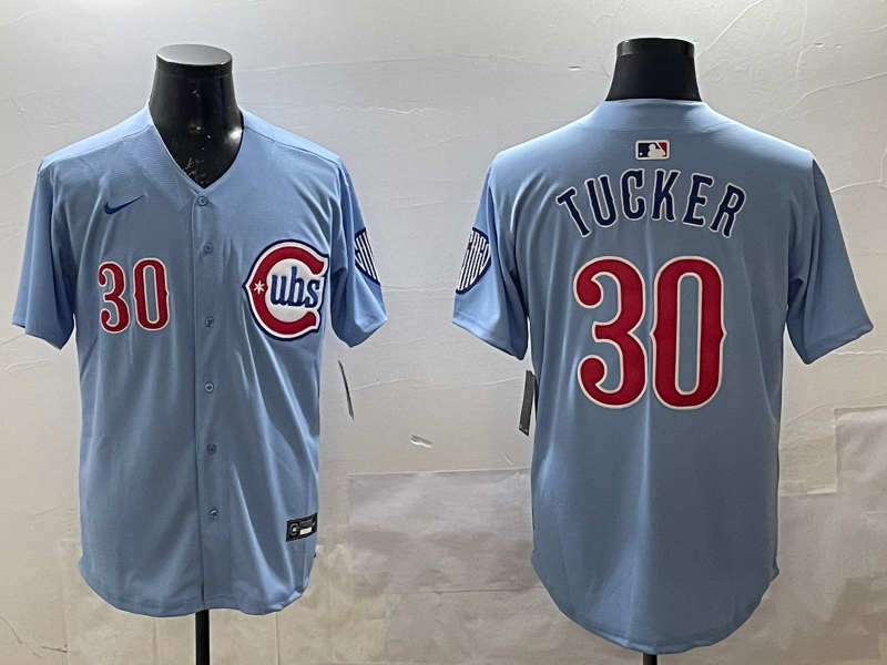 Men's Chicago Cubs Kyle Tucker #30 Baby Blue 2nd Alternate Limited Player Jerseys