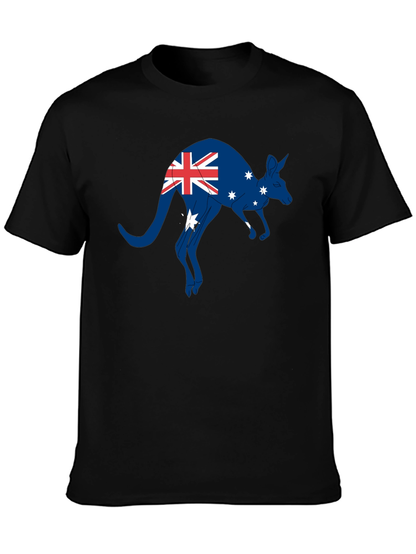 Australian Flag Kangaroo T-Shirt - Black