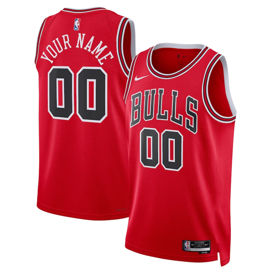 Men's Chicago Bulls Red Swingman Custom Jerseys - Icon Edition