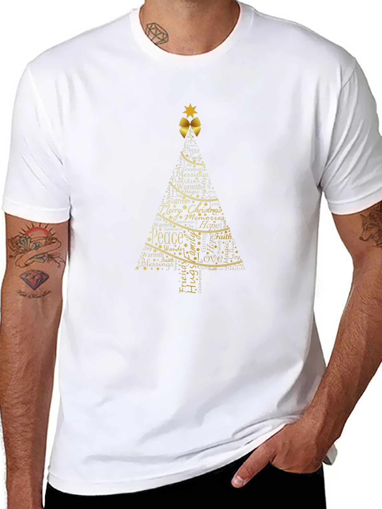 Christmas Tree Word Art Tee