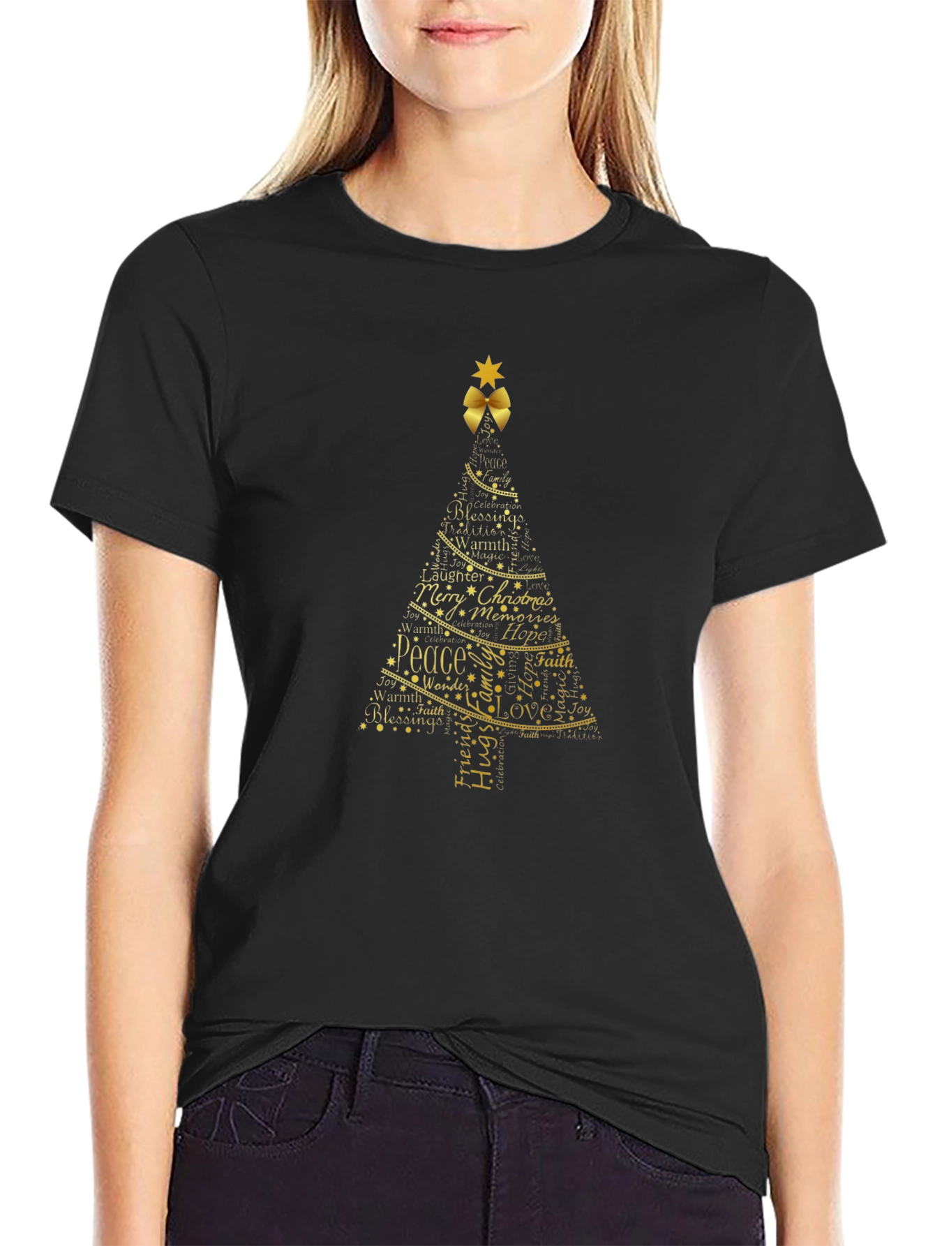 Christmas Tree Word Art Tee