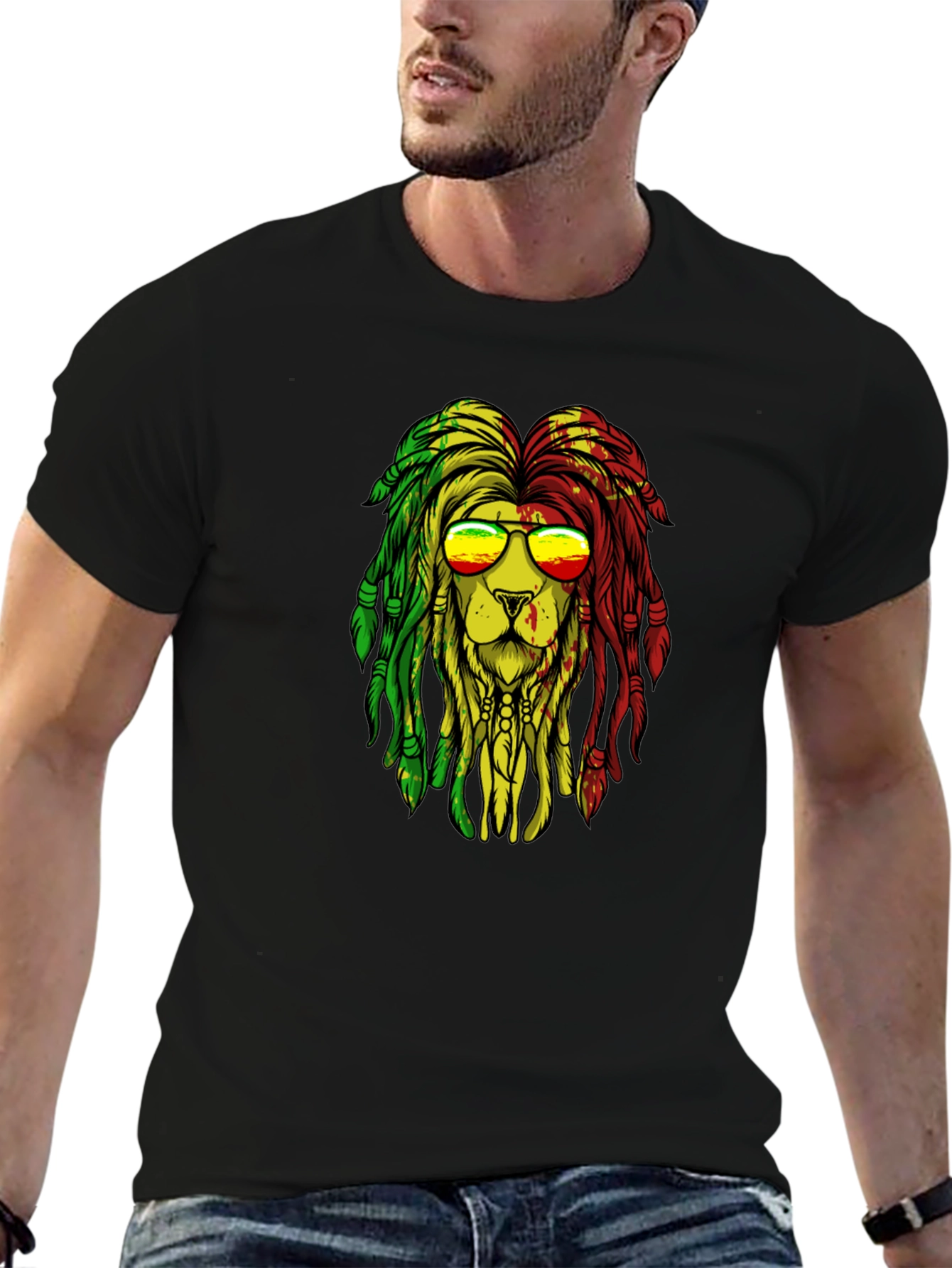 Rasta Lion Graphic Tee - Cool Reggae Style