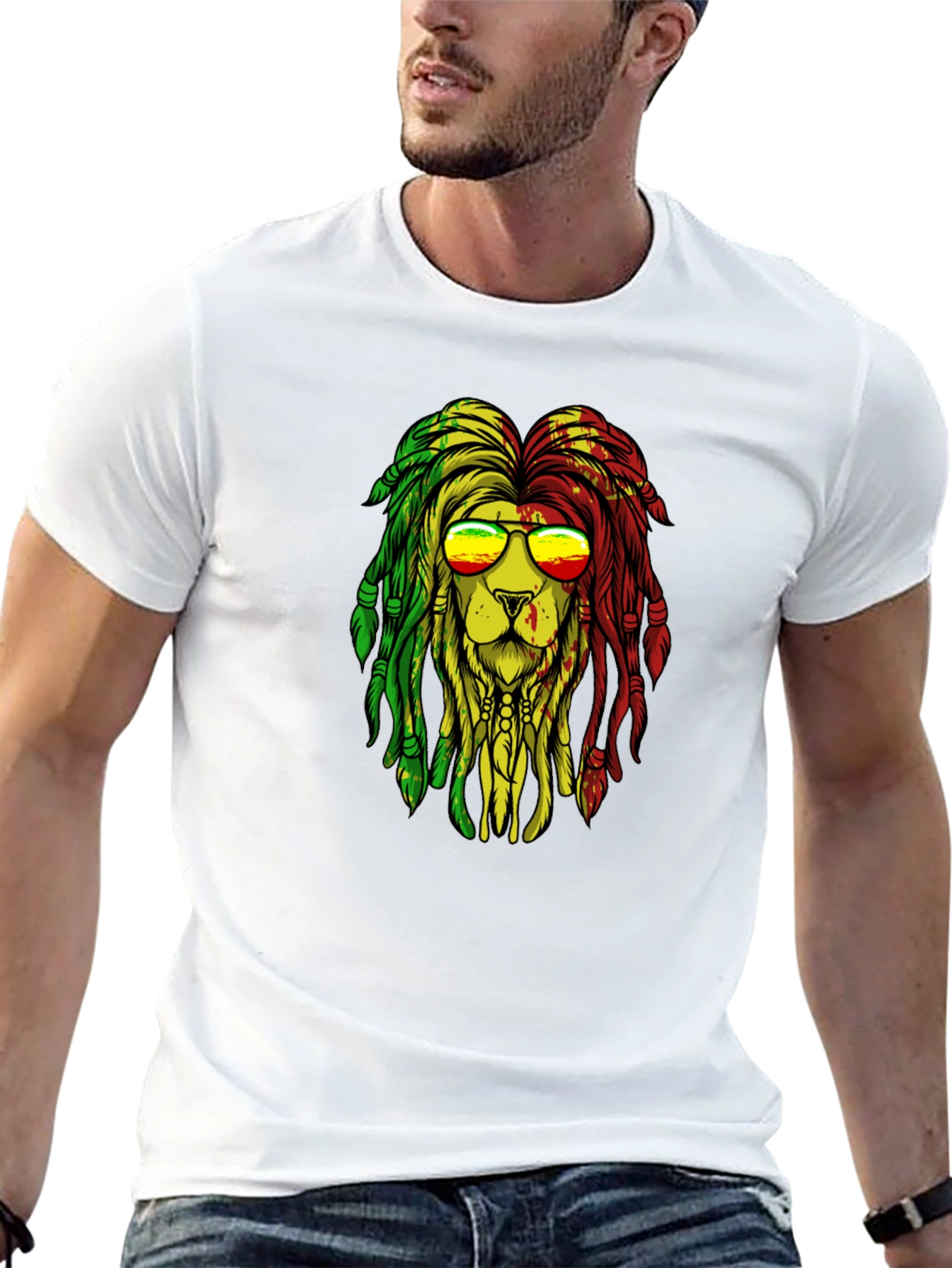 Rasta Lion Graphic Tee - Cool Reggae Style