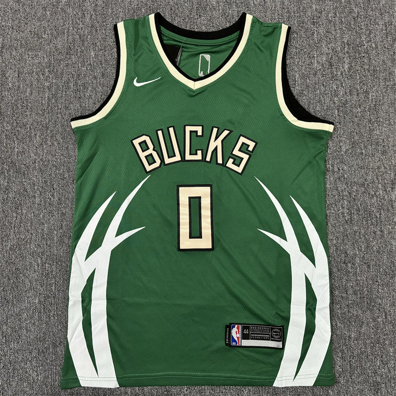 Men's Milwaukee Bucks Damian Lillard #0 Green Swingman Jerseys