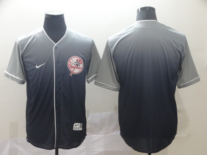 Men's New York Yankees Grey Gradient Replica Blank Jerseys