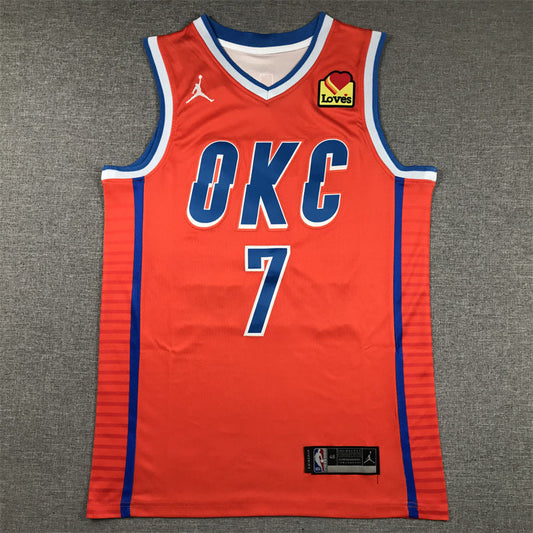 Men's Oklahoma City Thunder Chet Holmgren #7 Orange 2022/23 Swingman Jerseys - Statement Edition