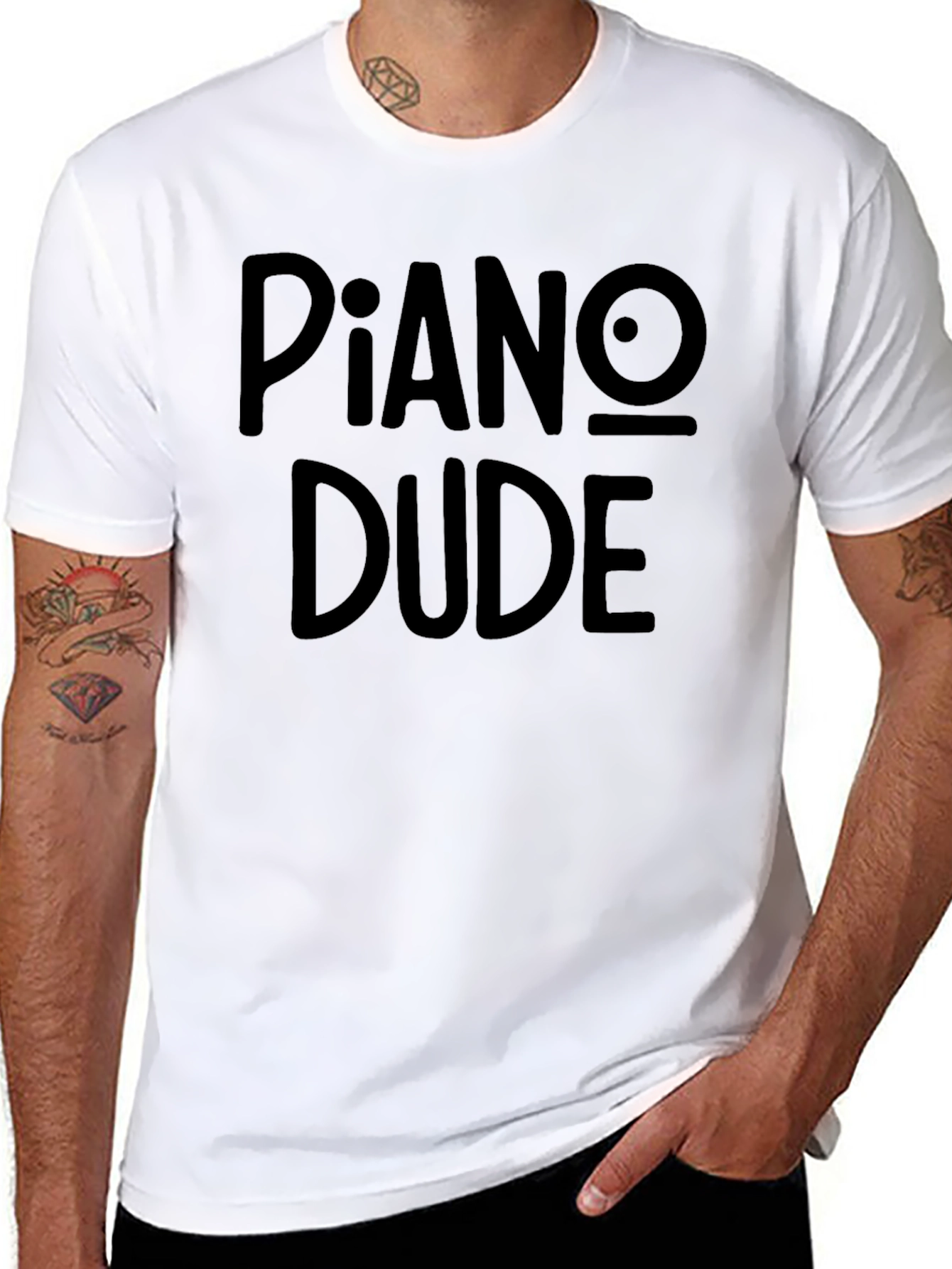 Piano Dude Graphic T-Shirt - Black