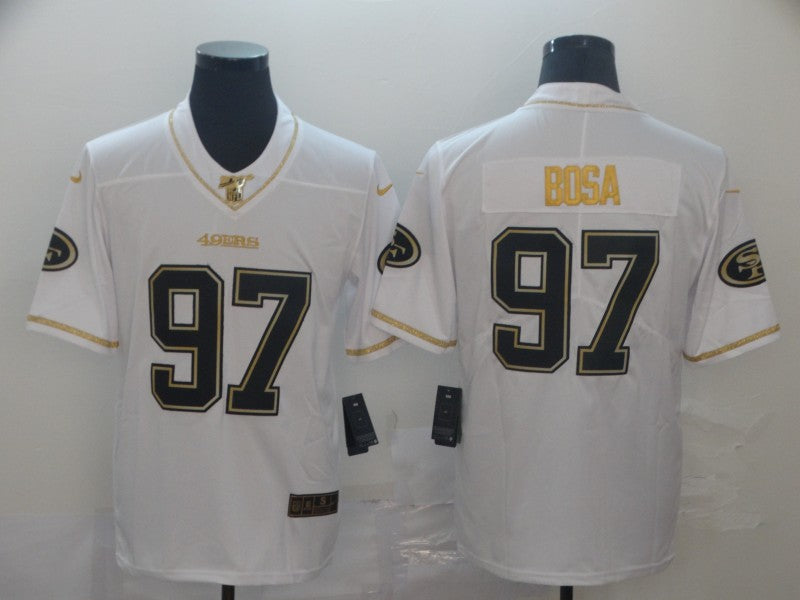 Men's San Francisco 49ers Nick Bosa #97 White Game Player Jerseys