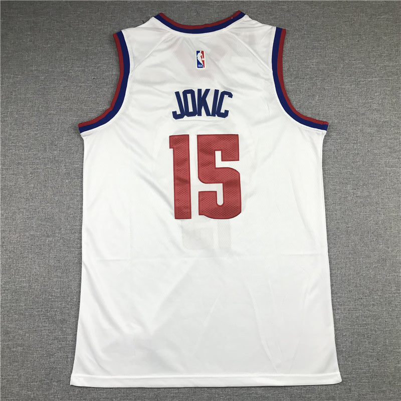 Men's Denver Nuggets Nikola Jokic #15 White Swingman Jerseys - Reward version