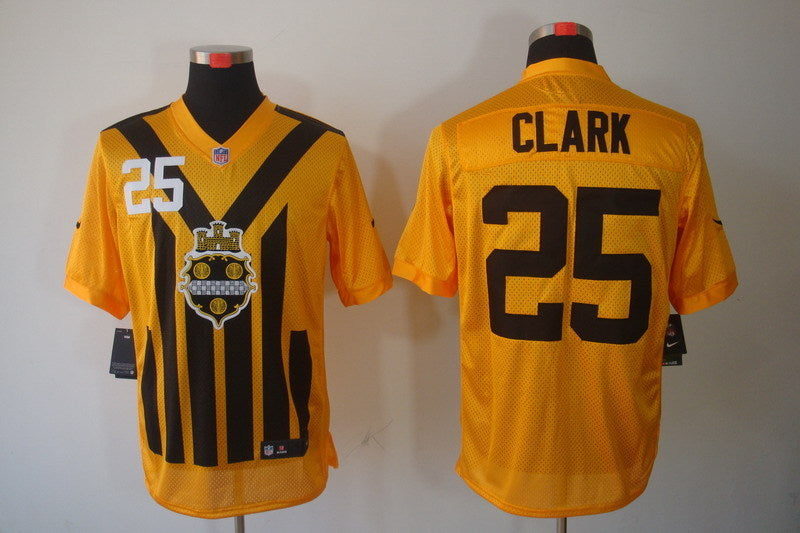Men's Pittsburgh Steelers Ryan Clark #25 Gold Game Jerseys