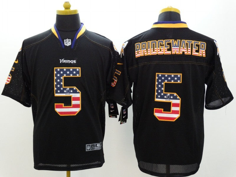 Men's Minnesota Vikings Teddy Bridgewater #5 Black Game Jerseys