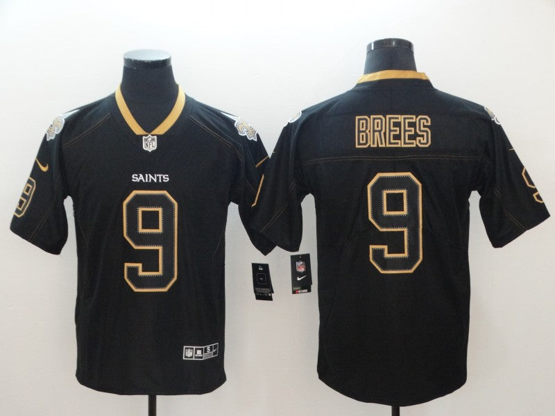 Men's New Orleans Saints Drew Brees #9 Black Game Player Jerseys