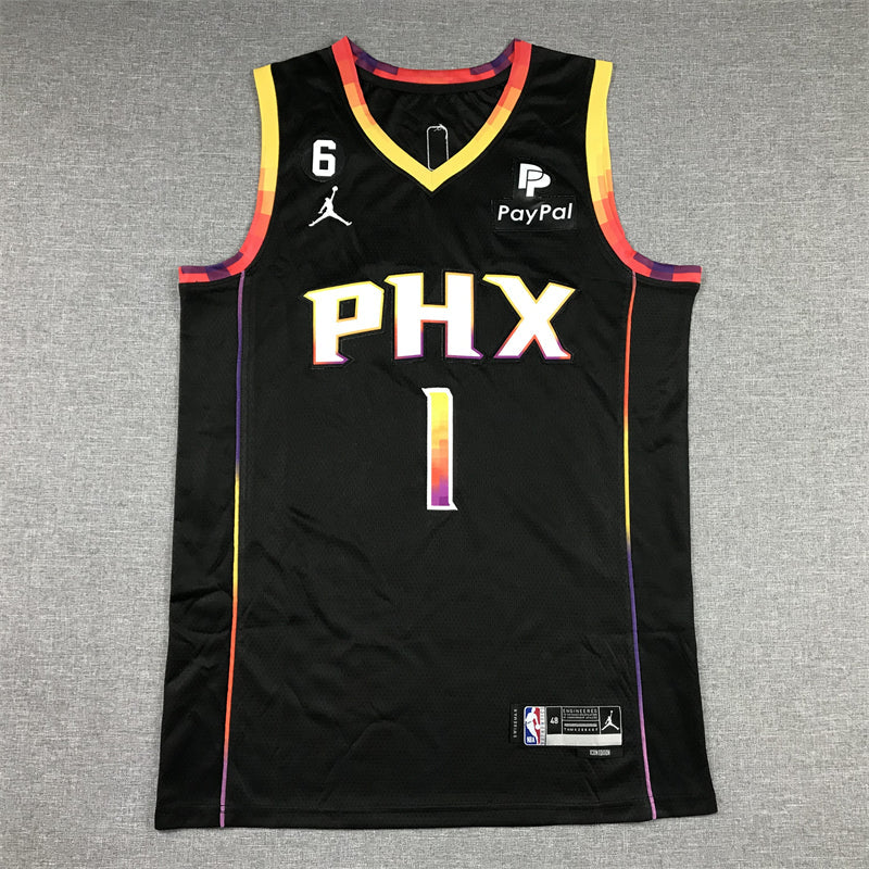 Men's Phoenix Suns Devin Booker #1 Black 2022/23 Fast Break Player Jerseys - Statement Edition