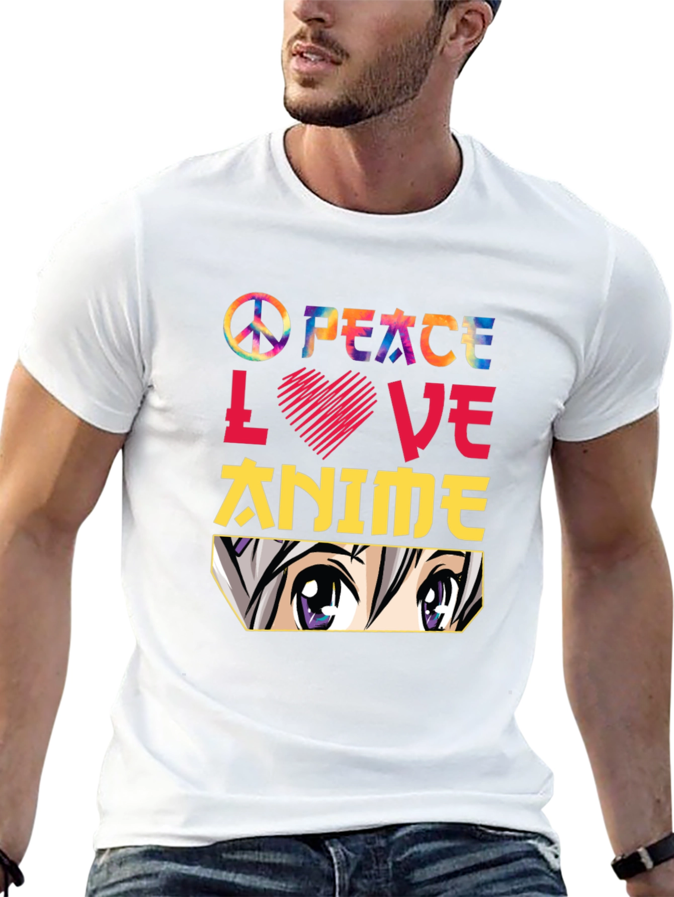 Peace Love Anime T-Shirt - Trendy Graphic Tee