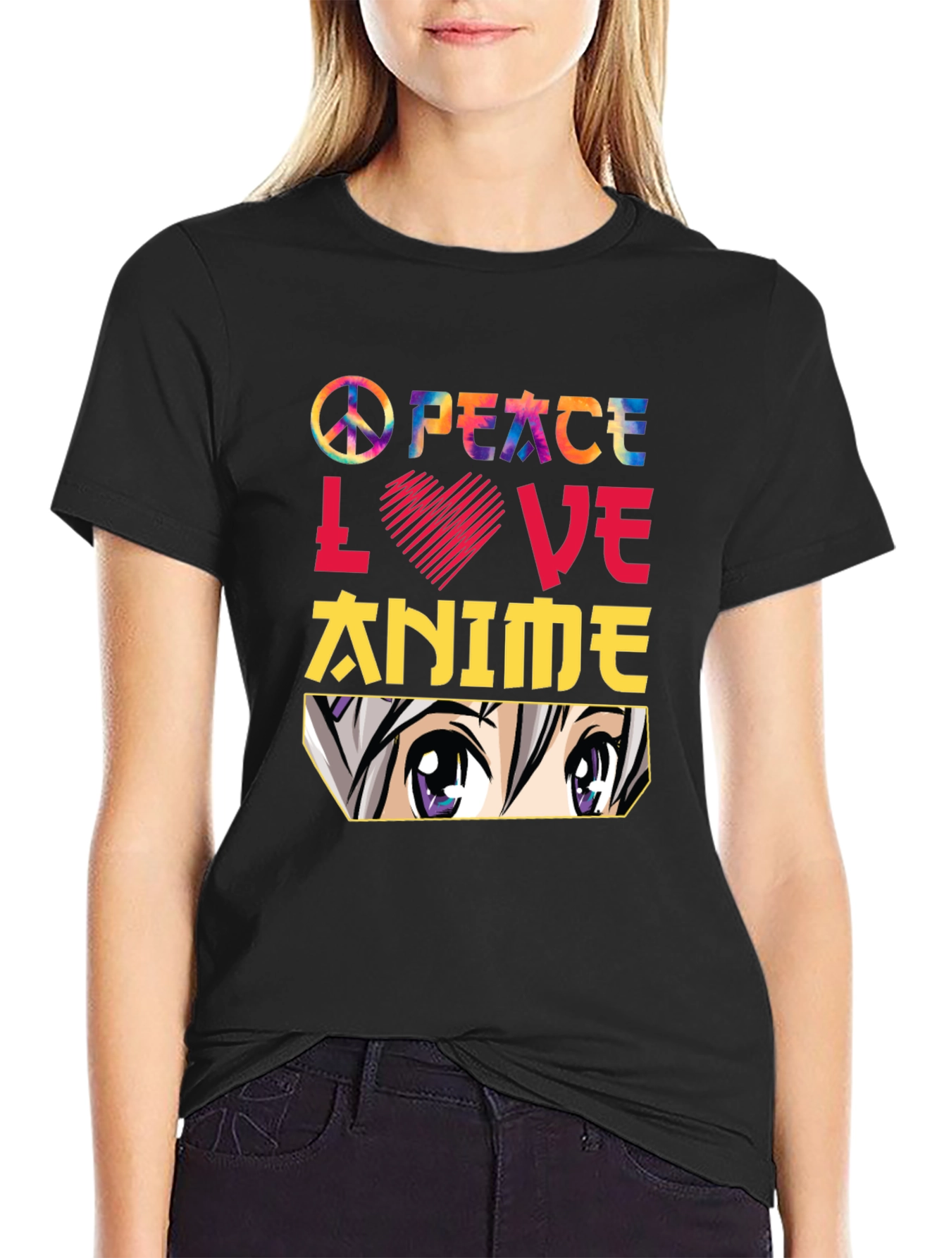 Peace Love Anime T-Shirt - Trendy Graphic Tee
