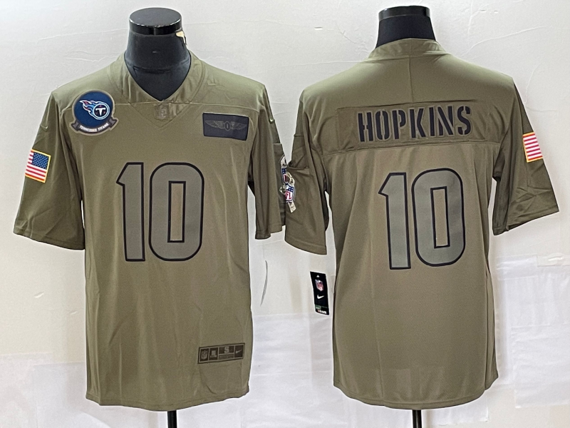 Men's Tennessee Titans DeAndre Hopkins #10 Brown Game Jerseys