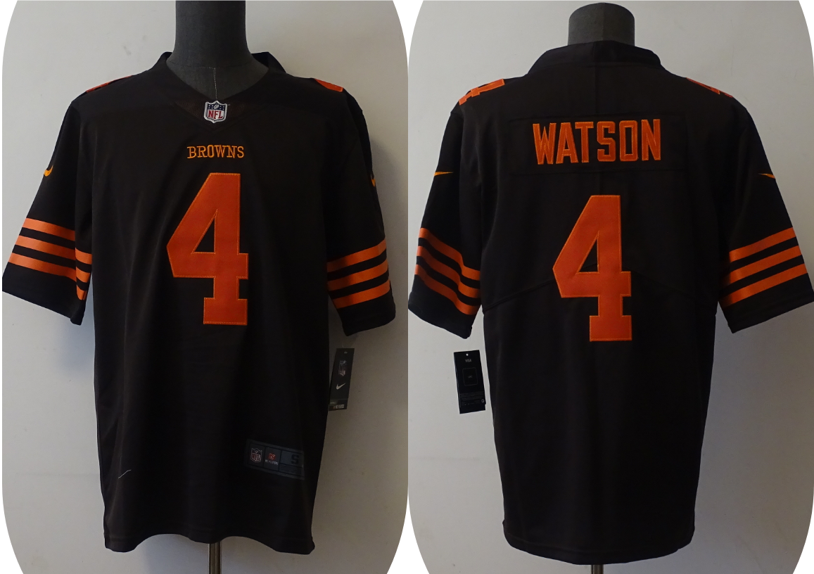 Men's Cleveland Browns Deshaun Watson #4 Brown Player Game Jerseys